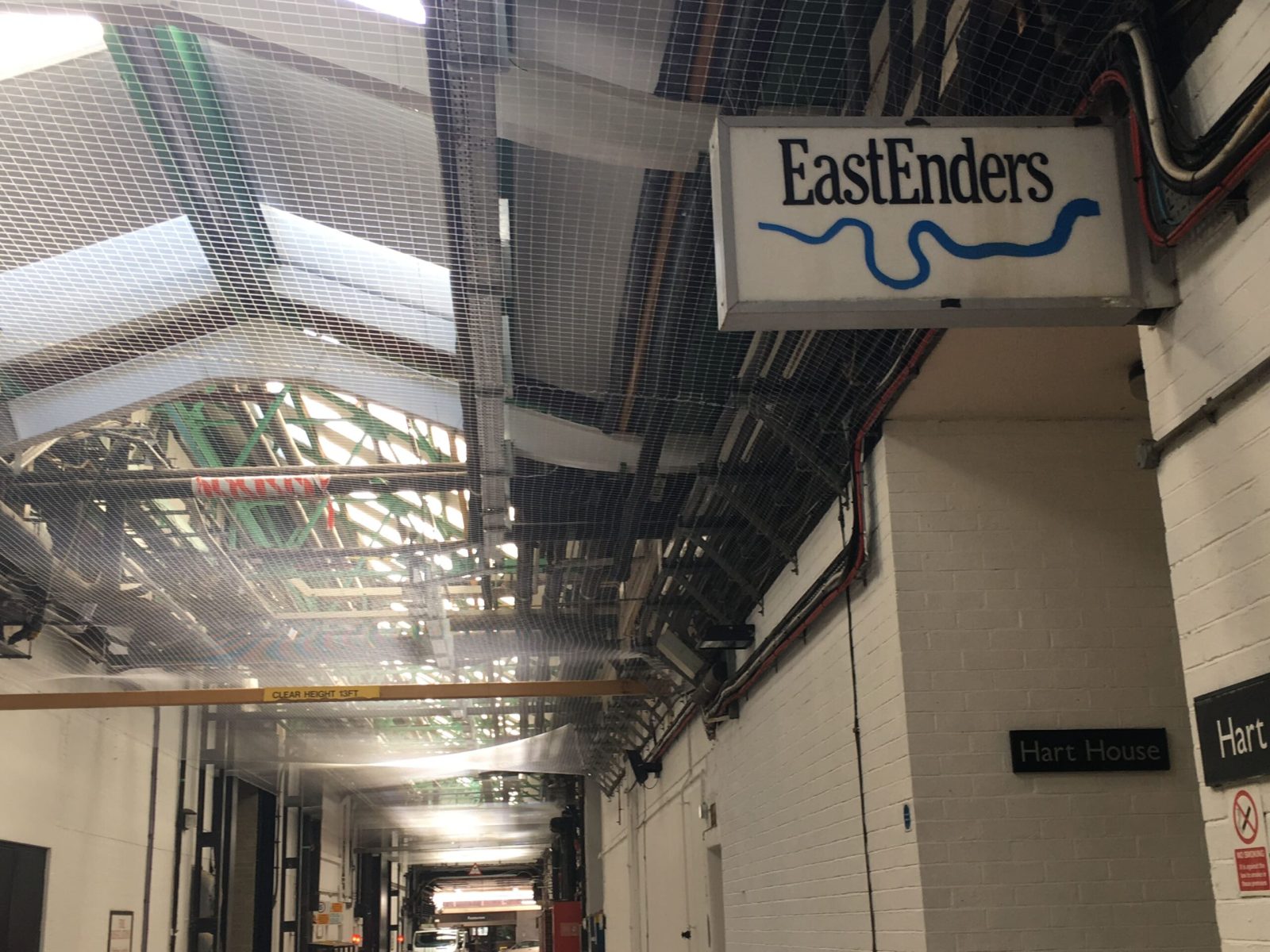 Bird control netting for Eastenders building